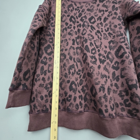 PEYTON JENSEN Leopard‎ Print Fleece Lined Sweater Brown Black Womens Size S - Picture 9 of 9